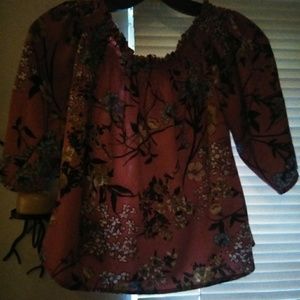 Silky off the shoulder blouse